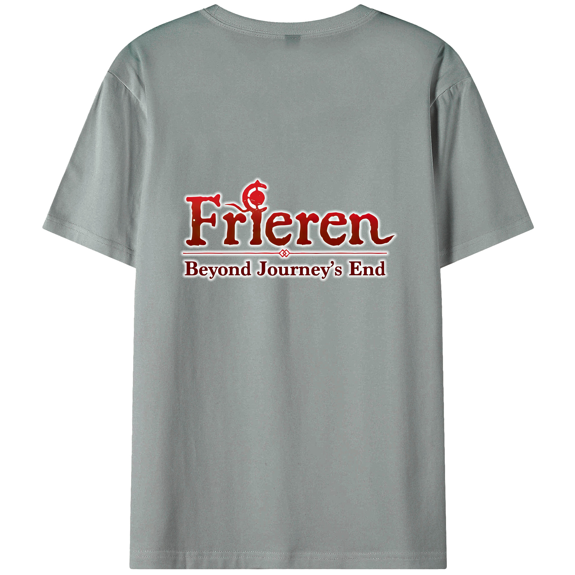 （画像用） 葬送のフリーレン Frieren 綿100％ メンズ半袖Tシャツ（バックプリント） 通気性